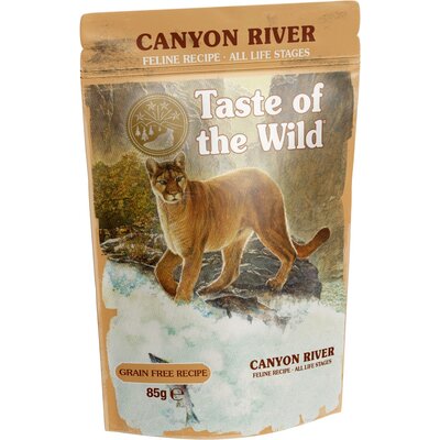 Karma dla kota TASTE OF THE WILD Canyon River Pstrąg z kurczakiem i indykiem w sosie 85 g