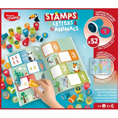 Zestaw kreatywny MAPED CREATIV Kolorowe stempelki Literki i zwierzątka 907060