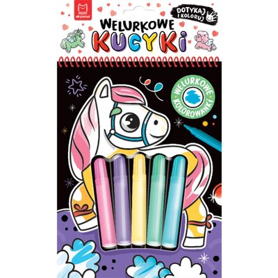 Kolorowanka Dotykaj i koloruj Welurkowe Kucyki (miękka okładka)