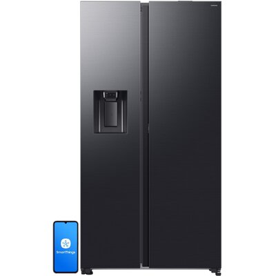 Lodówka SAMSUNG RS80F66KCFEO Side by Side AI No frost 178.4cm Grafitowa stal Podajnik wody Kostkarka