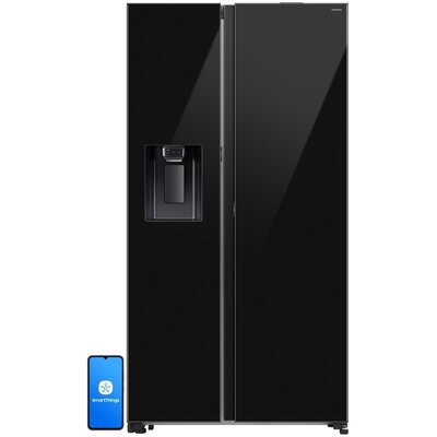 Lodówka SAMSUNG AI RS80F64JEBEO Side by Side No Frost 178.6cm Kostkarka Dystrybutor wody Czarne szkło Auto open