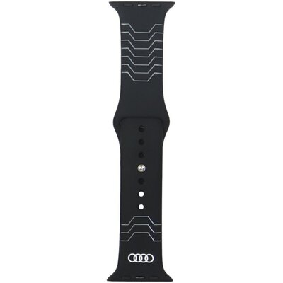 Pasek AUDI Geometric Pattern Silicone Watch Strap do Apple Watch 4/5/6/7/8/9/10/SE/SE2/Ultra 1/2 (44/45/46/49mm) Czarny