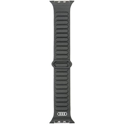 Pasek AUDI Logo Synthetic Leather Magnetic Ring do Apple Watch 4/5/6/7/8/9/SE/SE 2/SE 2022 (40/41/42mm) Czarny