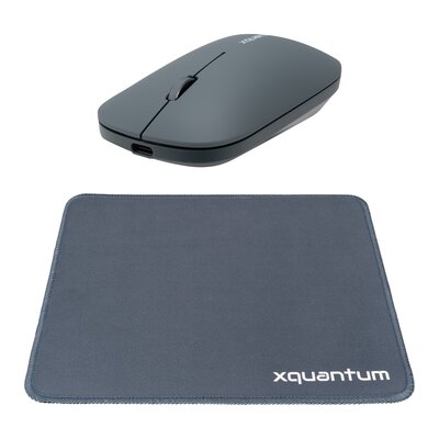 Mysz XQUANTUM WM400G Szary + Podkładka XQUANTUM MP200G Szary