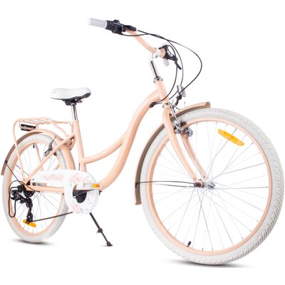 Rower młodzieżowy SUN BABY Flower Bike 24 cale dla dziewczynki Morelowy