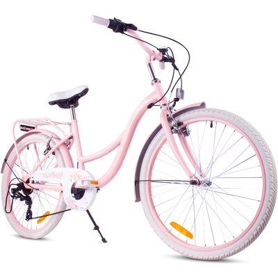 Rower młodzieżowy SUN BABY Flower Bike 24 cale dla dziewczynki Różowy