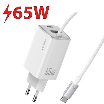 Ładowarka sieciowa USAMS CC266 GaN 65W Biały