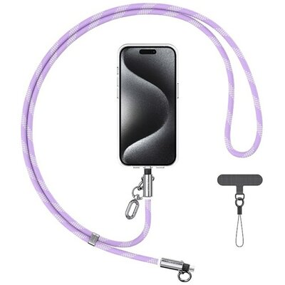 Smycz do telefonu z kablem do ładowania USB-C - Lightning USAMS SJ746 30W 1.2 m Fioletowy