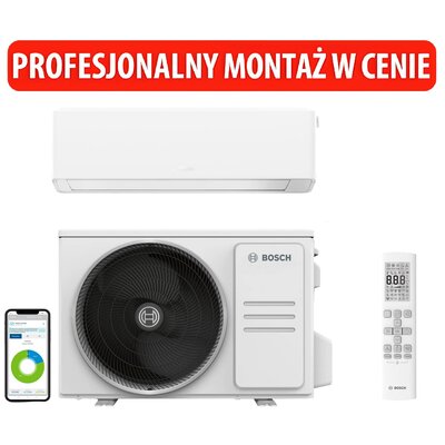Klimatyzator Split, Pompa ciepłe powietrze BOSCH Climate CL7000I 41 E z usługą montażu