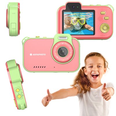 Aparat AGFAPHOTO Reali Kids Cam 2 Waterproof Czerwony, 12Mpix, 2.7K