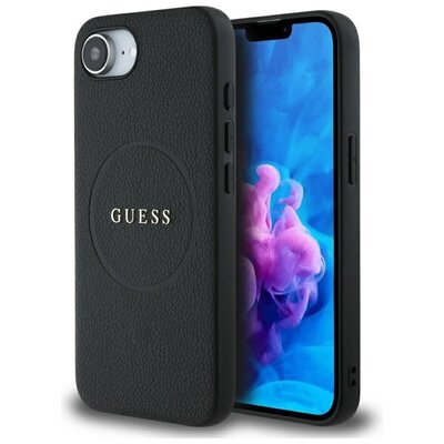 Etui GUESS Grained Ring MagSafe do Apple iPhone 16e Czarny