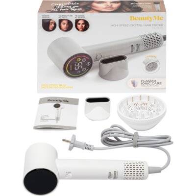 Suszarka BEAUTYME HD975 SMART z czujnikiem temperatury i panelem dotykowym Biała 1600W