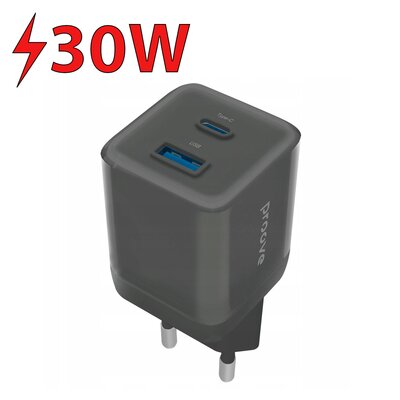 Ładowarka sieciowa PROOVE WCPU30111201 30W Czarny ładowarka do telefonu USB, USB-C