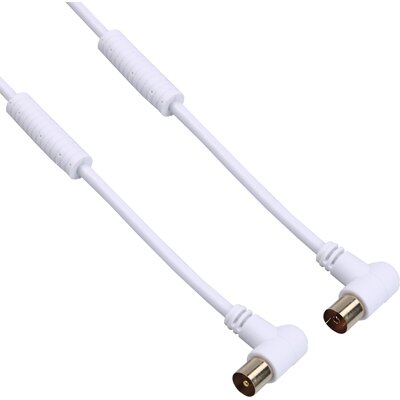 Kabel antenowy gniazdo - wtyk TECHNISAT Kątowy IEC 1.5 m Biały