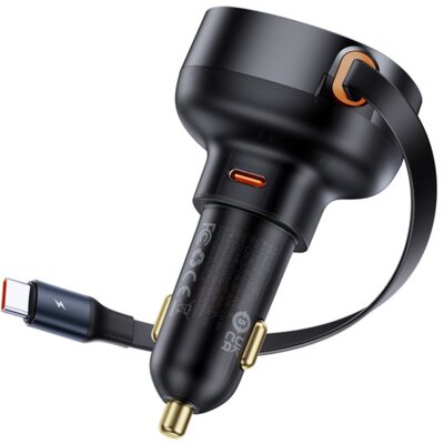 Ładowarka samochodowa BASEUS Enjoyment Retractable Pro 60W Czarny