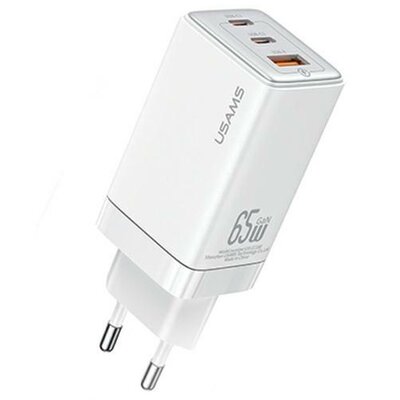 Ładowarka sieciowa USAMS US-CC180 65W Gan Fast Charging Biały