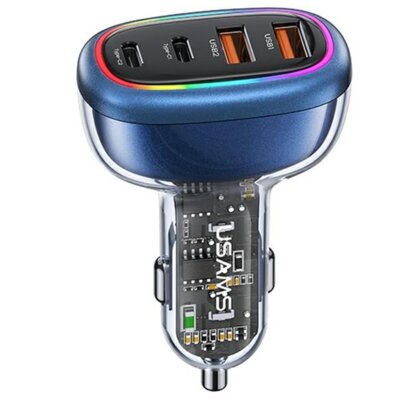 Ładowarka samochodowa USAMS C34 120W Fast Charge Niebieski