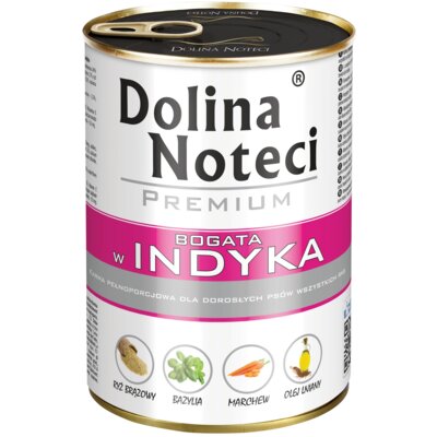 Karma dla psa DOLINA NOTECI Premium bogata w indyka 72 x 400 g