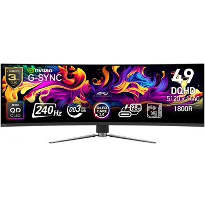 Monitor MSI MPG 491CQPX QD-OLED 49" 5120x1440px 240Hz 0.03 ms [GTG] Curved