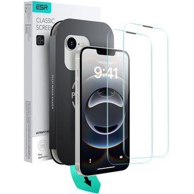 Szkło hartowane ESR Ultrafit Tempered Glass do Apple iPhone 13/13 Pro/14/16e Przezroczysty (2 szt.)