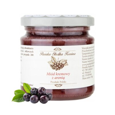 Miód kremowy z aronią PASIEKA SŁODKA KRAINA (250 g)