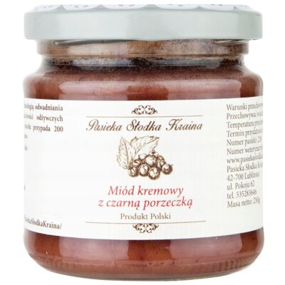 Miód kremowy z czarną porzeczką PASIEKA SŁODKA KRAINA (250 g)