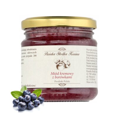 Miód kremowy z borówkami PASIEKA SŁODKA KRAINA (250 g)