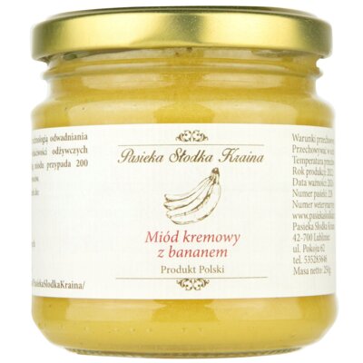 Miód kremowy z bananem PASIEKA SŁODKA KRAINA (250 g)