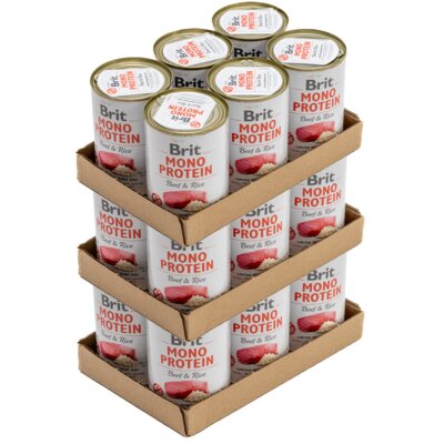 Karma dla psa BRIT Mono Protein Wołowina z ryżem 18 x 400 g
