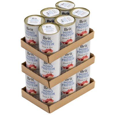 Karma dla psa BRIT Mono Protein Jagnięcina z ryżem 18 x 400 g