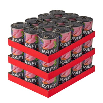 Karma dla psa RAFI z indykiem. borówką i żurawiną 36 x 800 g