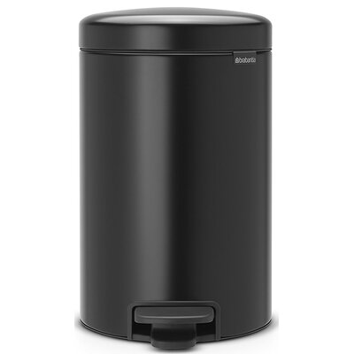 Kosz na śmieci z pedałem BRABANTIA 113741 NewIcon ciche zamykanie, odporny na rdzę 12L Czarny