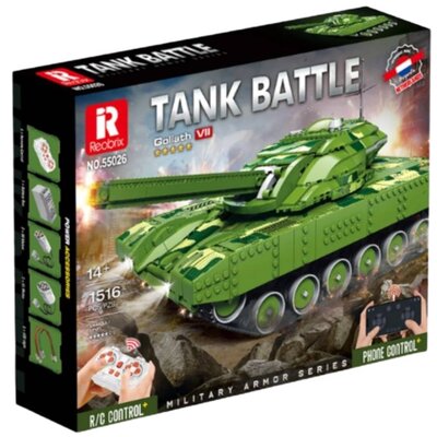 Klocki plastikowe REOBRIX Czołg armata Zdalnie sterowany 55026
