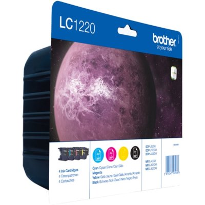 Zestaw tuszów BROTHER Czarny, Błękitny, Purpurowy, Żółty LC-1220VALBP