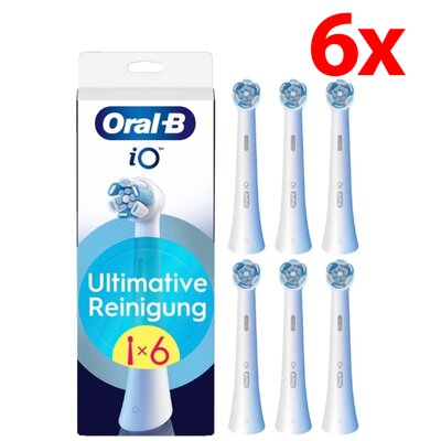 Oryginalna końcówka szczoteczki ORAL-B iO Ultimate Clean Biały (6 sztuk) (Usuwa płytkę bakteryjna)
