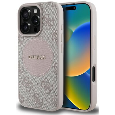 Etui GUESS 4G Circle Classic Logo MagSafe do Apple iPhone 16 Pro Różowy