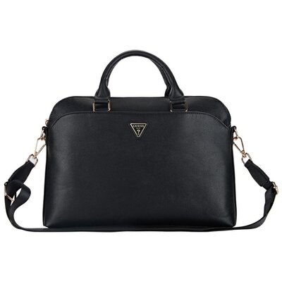 Torba GUESS Grained Zipper Pocket Triangle Logo 15 cali Czarny