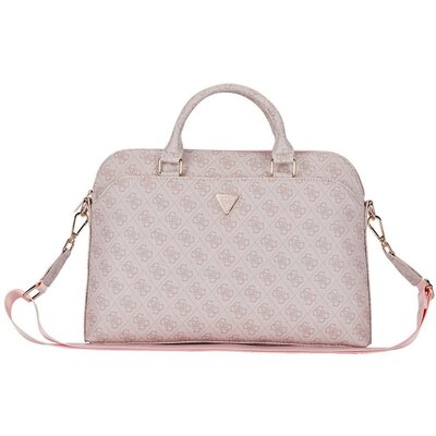 Torba GUESS 4G Zipper Pocket Triangle Logo 15 cali Różowy