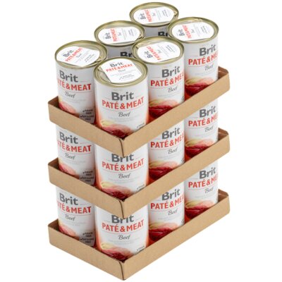 Karma dla psa BRIT Paté & Meat Wołowina 18 x 400 g