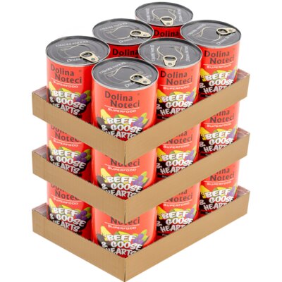 Karma dla psa DOLINA NOTECI Superfood z wołowiną i sercami gęsi 18 x 800 g