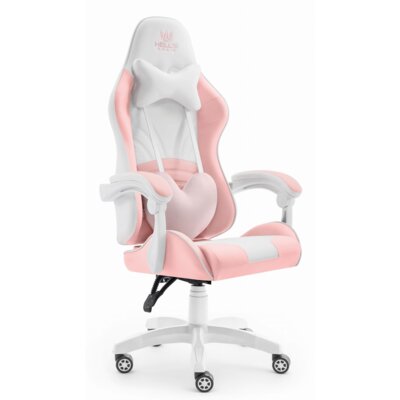 Fotel gamingowy HELL'S CHAIR Rainbow 2.0 Różowo-Biały
