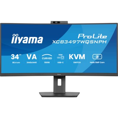 Monitor IIYAMA ProLite XCB3497WQSNPH-B1 34" 3440x1440px 120Hz 0.4 ms [MPRT] Curved