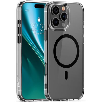 Etui ETTERI Color Mag do Apple iPhone 16 Pro Max Przezroczysto-czarny