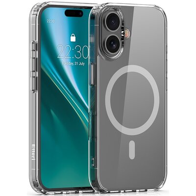 Etui ETTERI Color Mag do Apple iPhone 16 Przezroczysty-szary