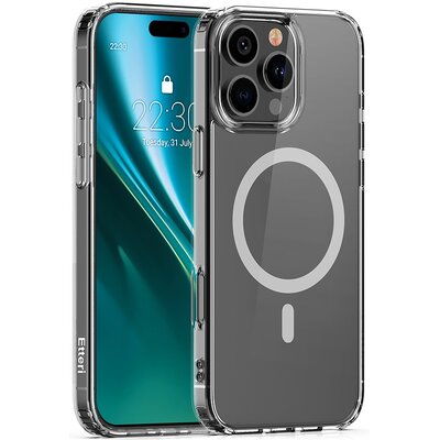 Etui ETTERI Color Mag do Apple iPhone 16 Pro Max Przezroczysto-szary