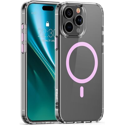 Etui ETTERI Color Mag do Apple iPhone 12/12 Pro Przezroczysto-różowy