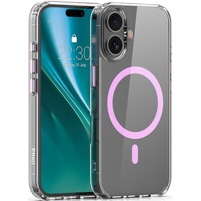 Etui ETTERI Color Mag do Apple iPhone 16 Przezroczysto-różowy