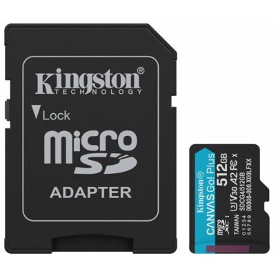 Karta pamięci KINGSTON Canvas Go! Plus microSDXC 512GB + Adapter