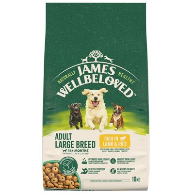 Karma dla psa JAMES WELLBELOVED Adult Large Monobiałkowa z jagnięciną i ryżem 10 kg