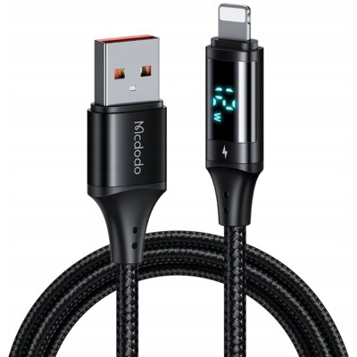 Kabel USB-C - Lightning MCDODO CA-1060 z wyświetlaczem LCD 36W 1.2m Czarny